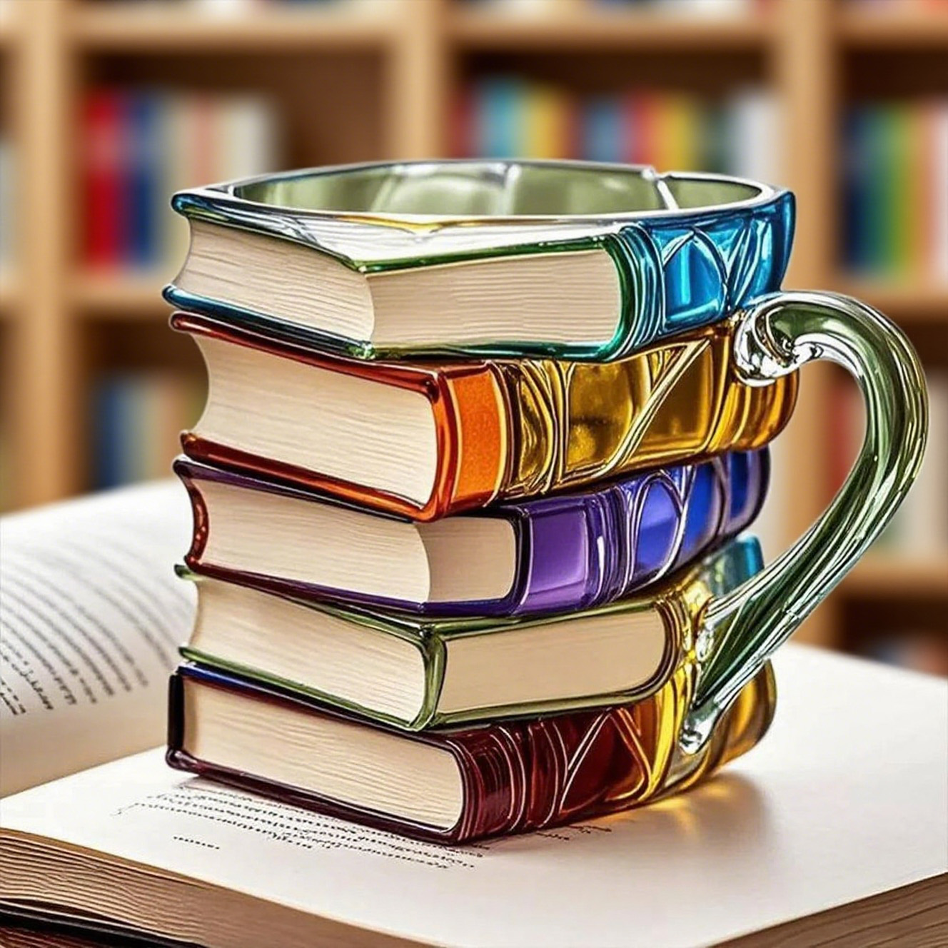 Emerald Painted Book Mug