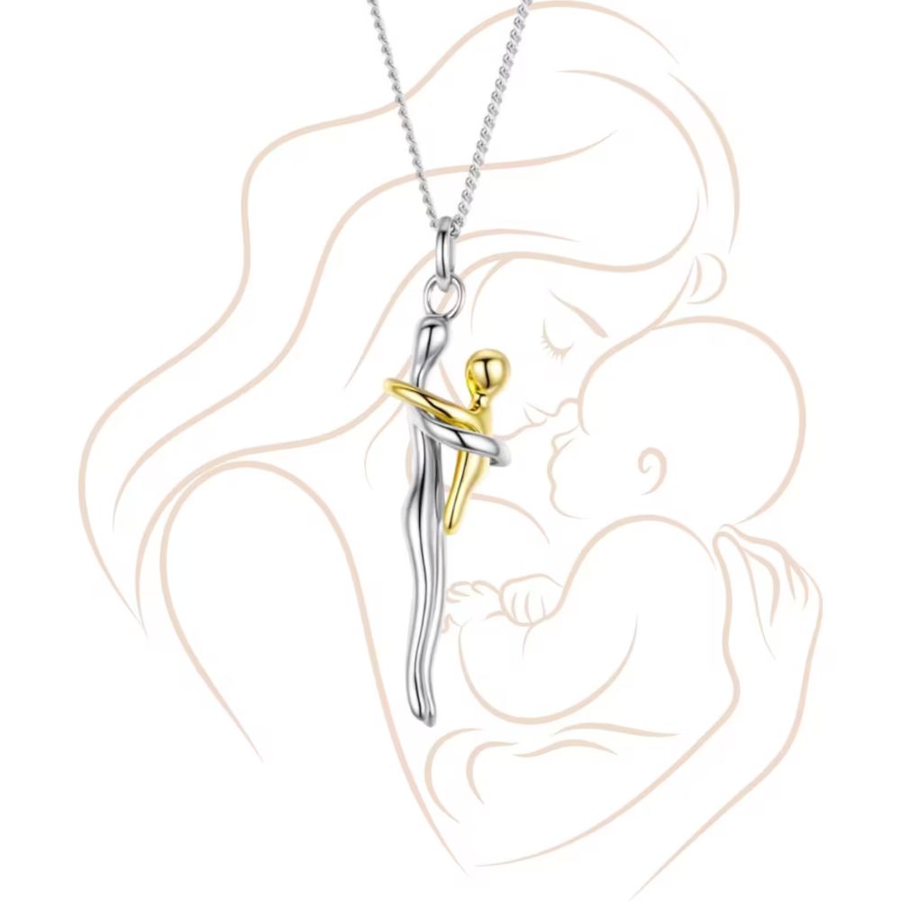 Mother & Child Hug Necklace – A Symbol of Forever Love