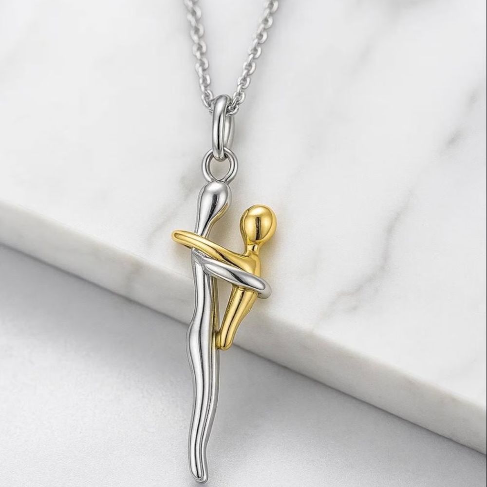 Mother & Child Hug Necklace – A Symbol of Forever Love