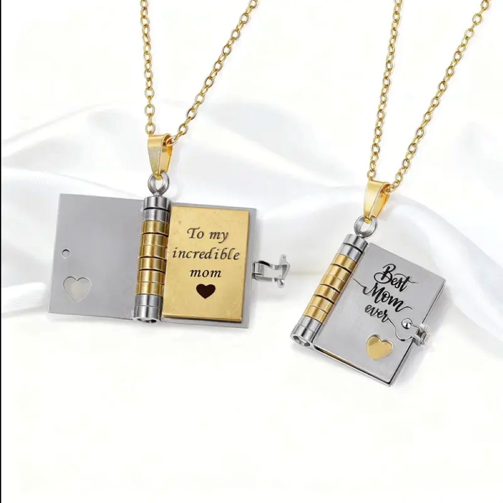 Best Mom Ever Book Necklace – Heartfelt Mother’s Day & Birthday Gift Jewelry