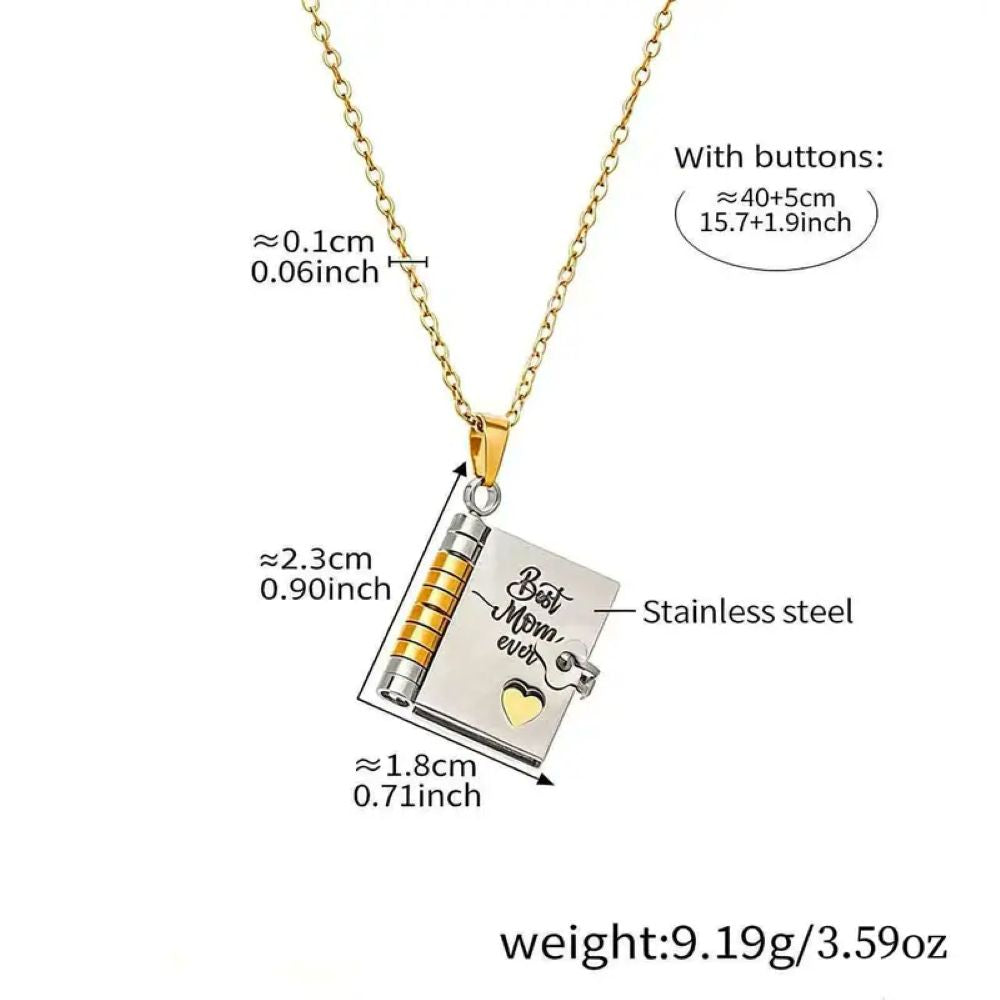 Best Mom Ever Book Necklace – Heartfelt Mother’s Day & Birthday Gift Jewelry