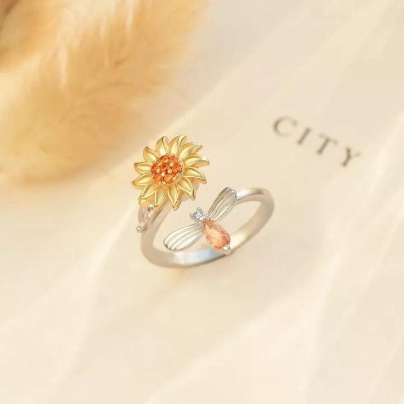 You're My Sunshine Sunflower Fidget Ring