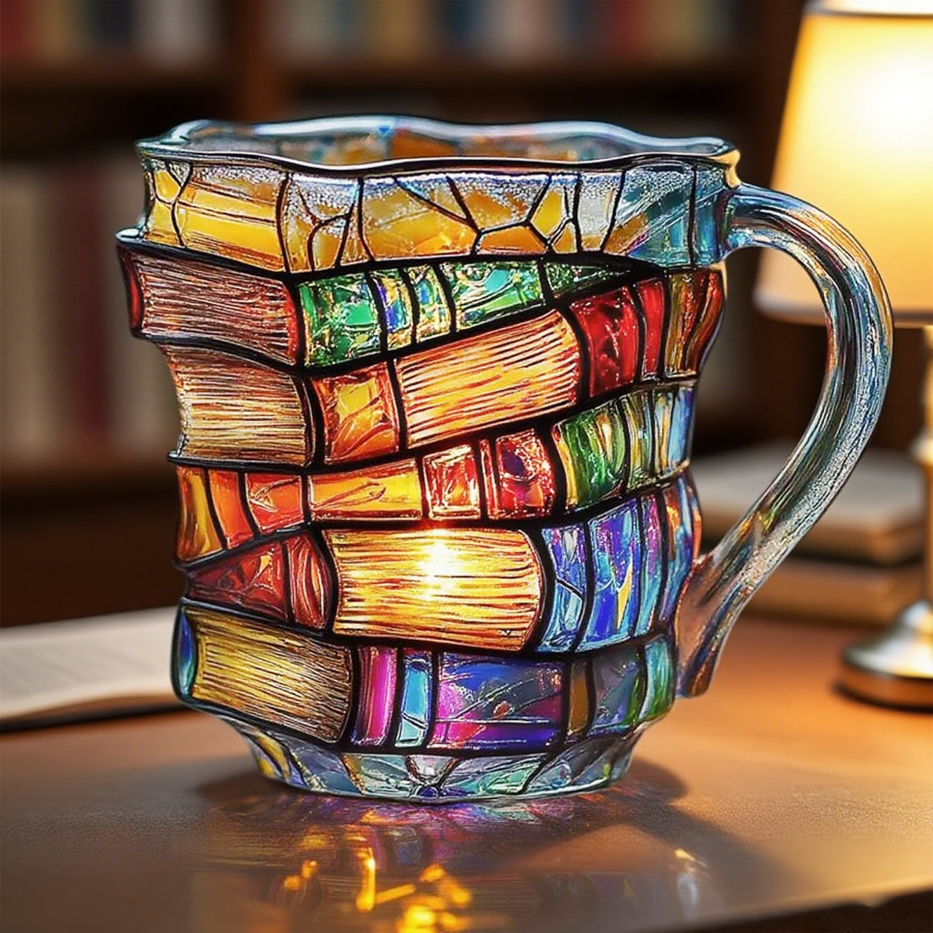 Vintage Painted Book Mug
