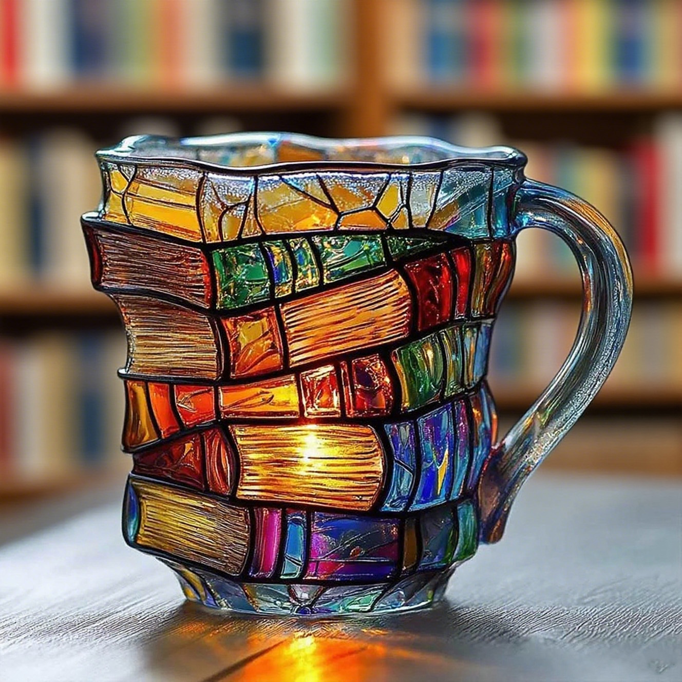 Vintage Painted Book Mug