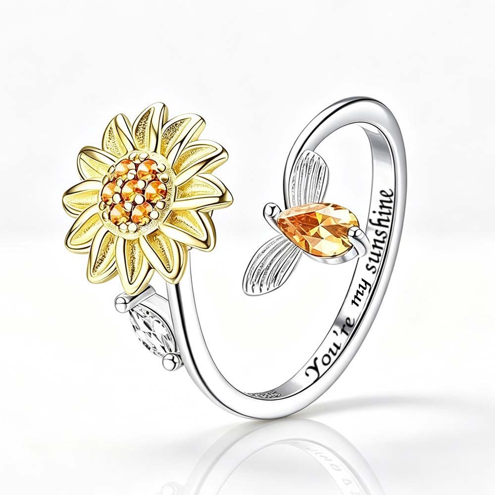 You're My Sunshine Sunflower Fidget Ring