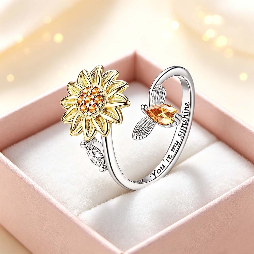 You're My Sunshine Sunflower Fidget Ring