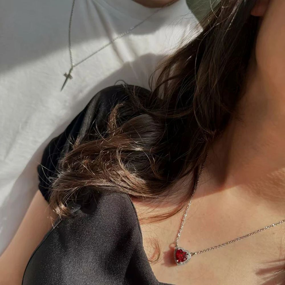 Heart & Sword Matching Necklace – A Symbol of Love & Courage