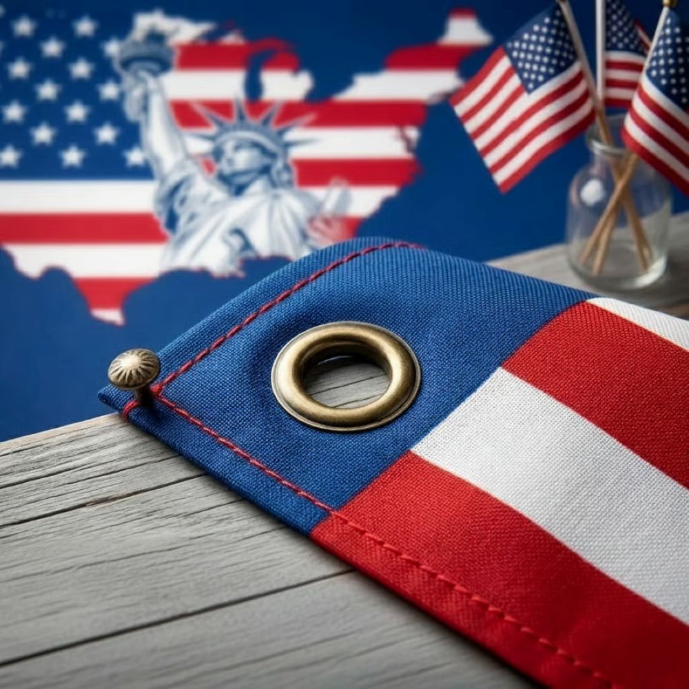 America 250 Patriotic Fan Flag – Vintage Independence Day Porch Decor