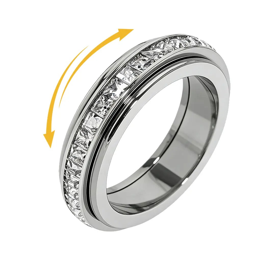 Anxiety Relief Spinner Ring – Stress & Focus Fidget Band with Promise/Wedding Design