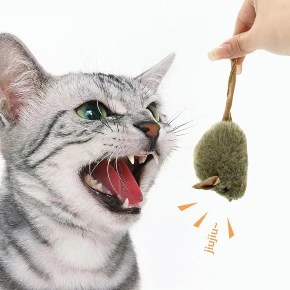 Realistic Squeaky Mouse Cat Toy – Interactive Hunting Play for Indoor Cats