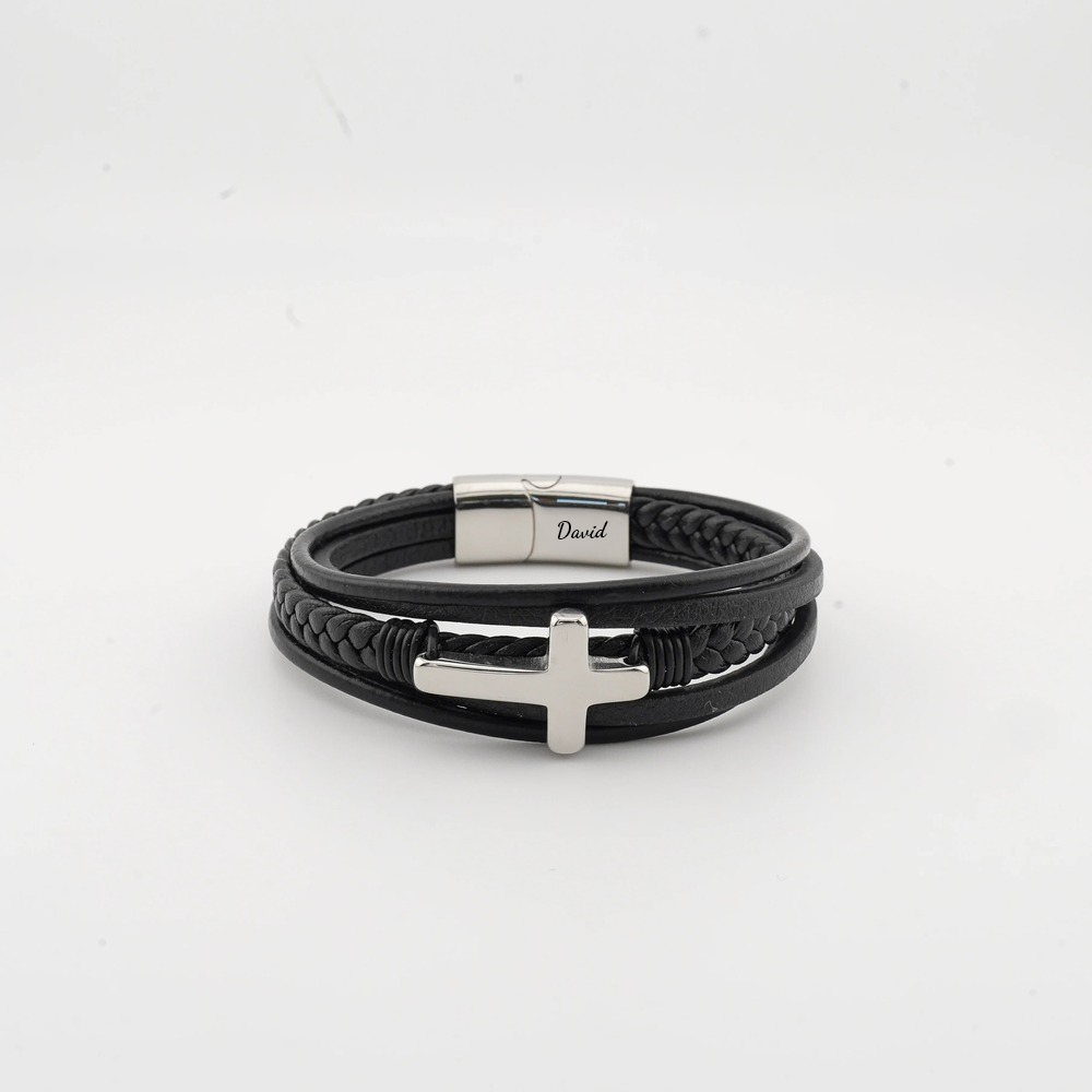 Grandson's Eternal Guardian Faith Bracelet Custom