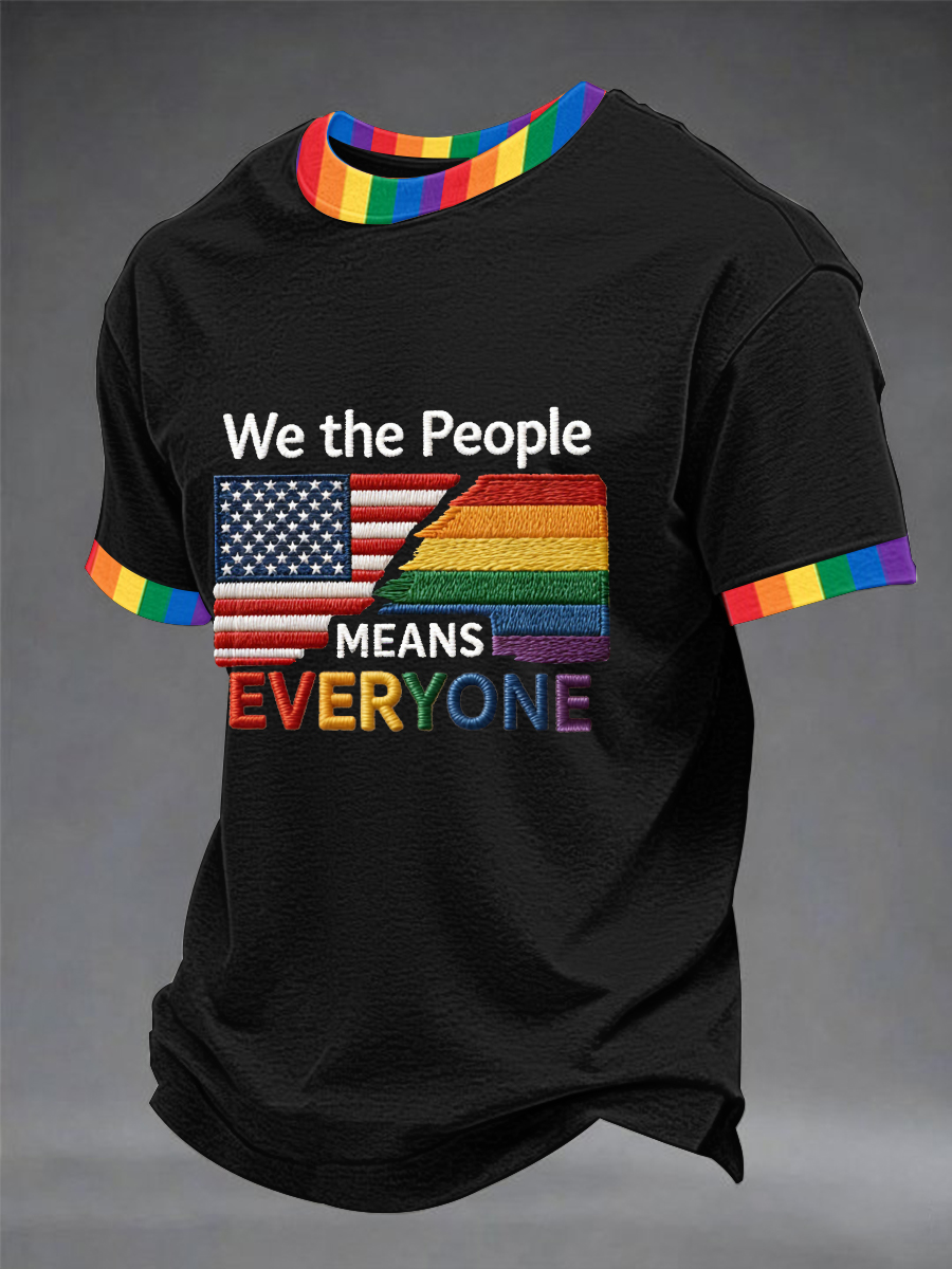 Men's 'We The People Means Everyone' Printed Short Sleeve T-Shirt