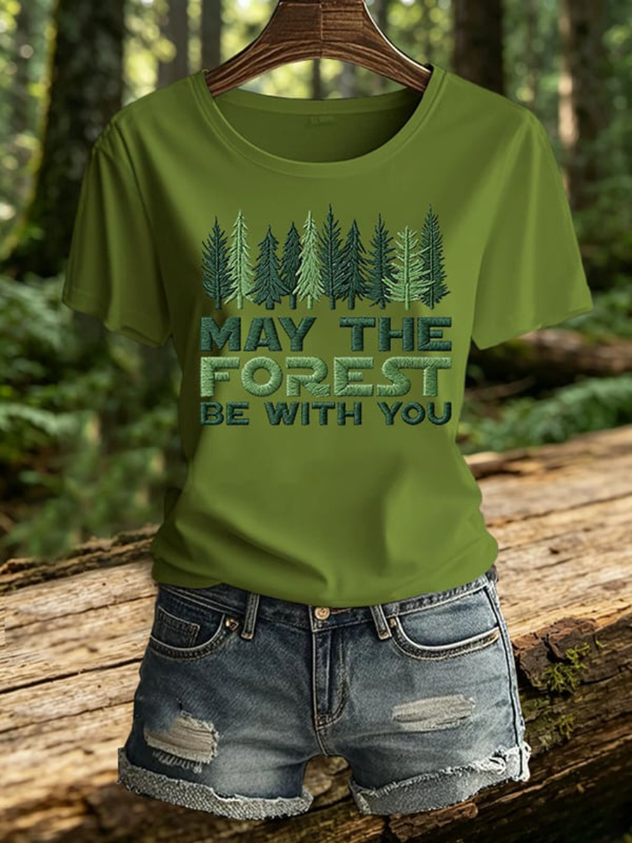 Women's May The Forest Be With You Print T-Shirt