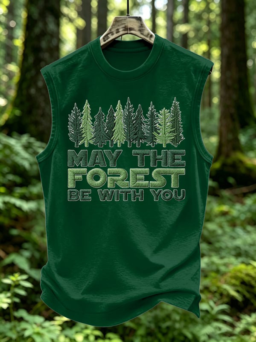 Men's May The Forest Be With You Print Vest Top