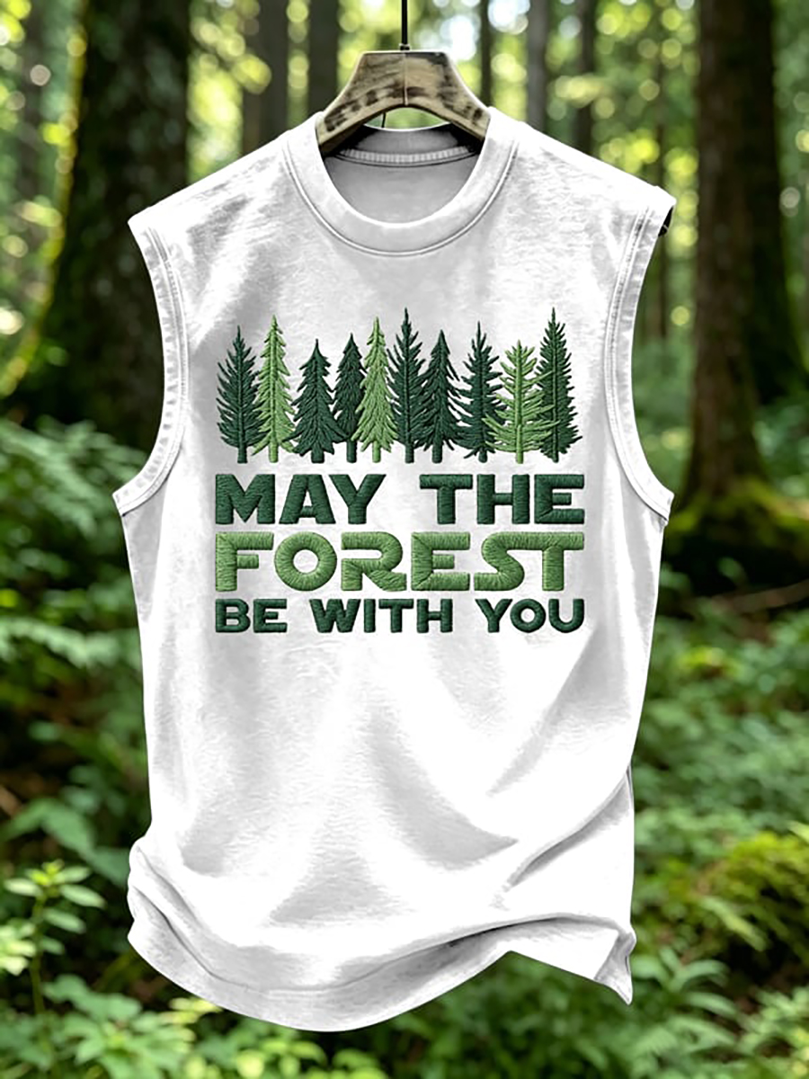 Men's May The Forest Be With You Print Vest Top
