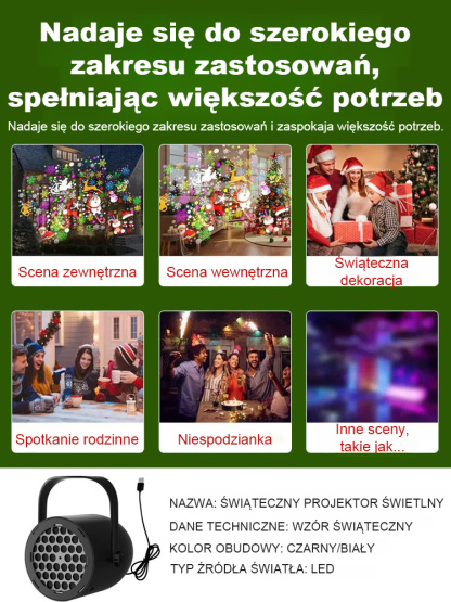 Świąteczny projektor świetlny