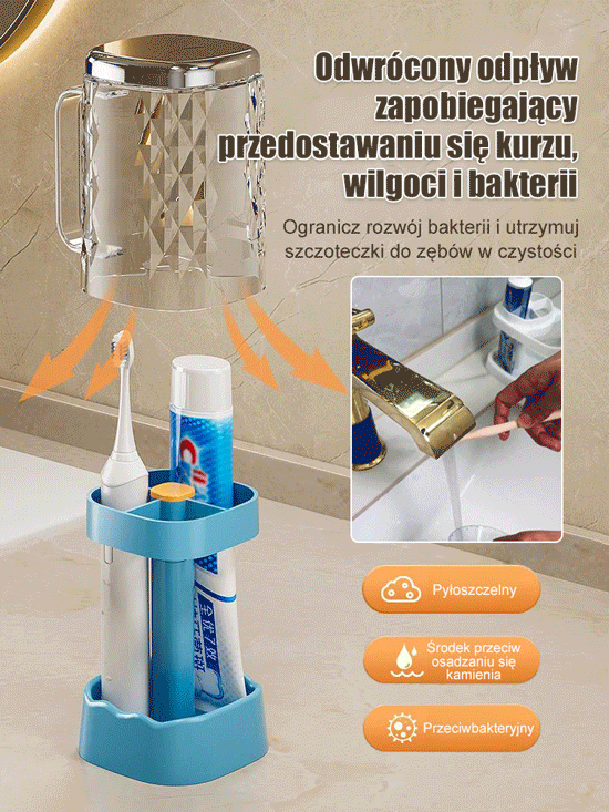 🎉Wielofunkcyjny kubek do płukania ust i elektryczny uchwyt na szczoteczkę do zębów, oszczędza czas i miejsce🎉