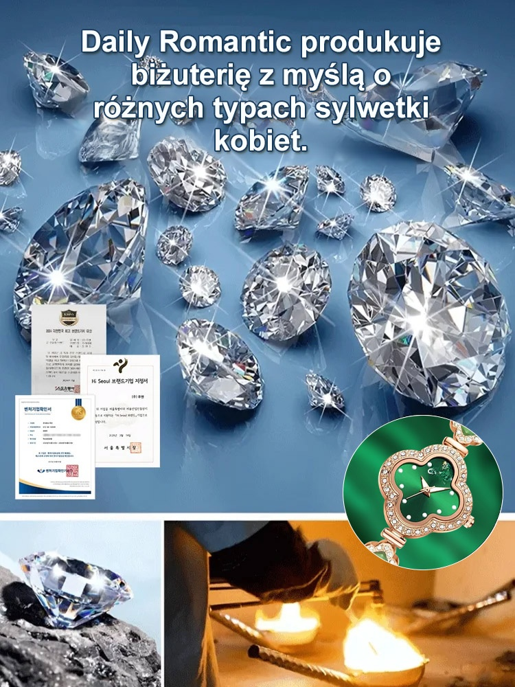 Szmaragdowa bransoletka z koniczyną.