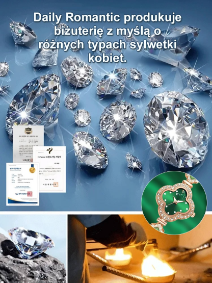 Szmaragdowa bransoletka z koniczyną.