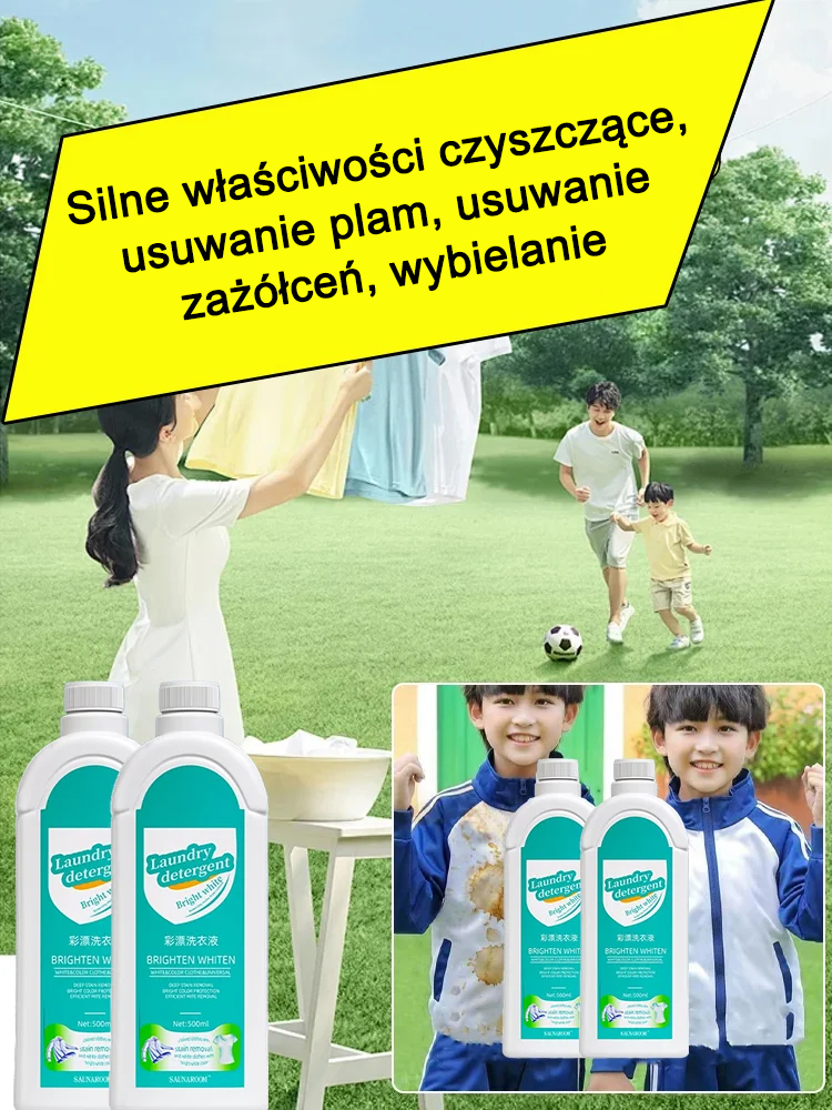 【Stare ubrania stają się nowe】Płyn do prania usuwający plamy i rozjaśniający.