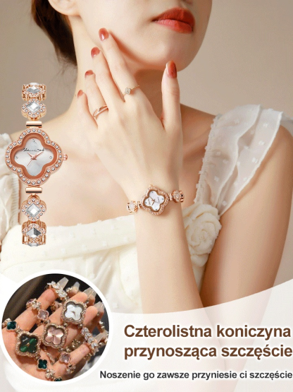 Szmaragdowa bransoletka z koniczyną.