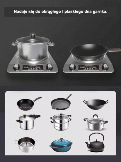 🔥Wysokowydajna, szybko nagrzewająca się kuchenka indukcyjna🌟Duża moc, wklęsła konstrukcja, odpowiednia do różnych potrzeb kulinarnych