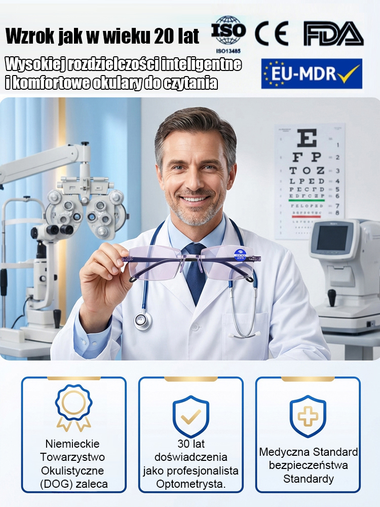 【Przywróć wzrok do jasności sprzed 20 lat】Okulary do czytania Smart Zoom Comfort🔥Bezpośrednio z fabryki. Zostało 45 par. Zamów teraz.