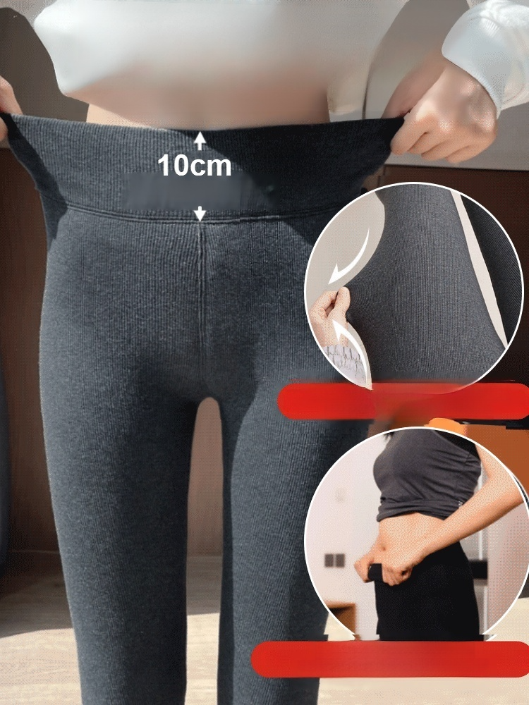 🔥Ciepłe legginsy z wysokim stanem i skórą jagnięcą, modelujące brzuch, idealne na każdą pogodę🔥