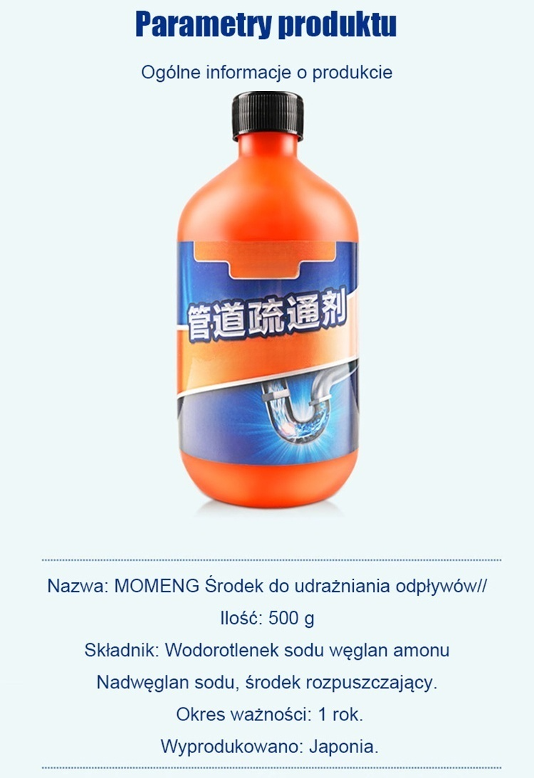 🔥Skuteczny środek do udrażniania rur:💡 Szybko rozpuszcza zatory i przywraca prawidłowy przepływ wody.