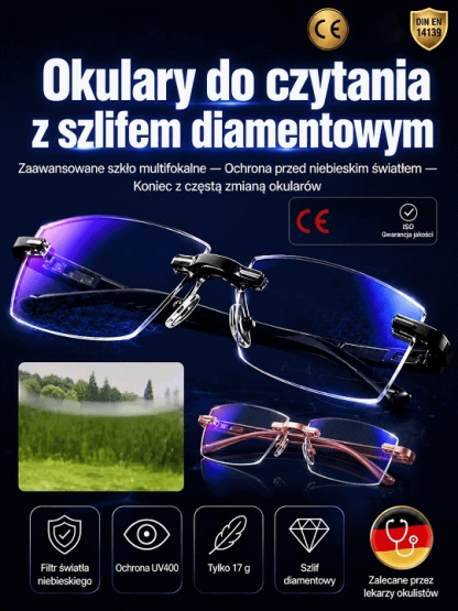 👨‍🦳 Okulary dla rodziców – widzą blisko i daleko, zoom, filtr niebieskiego.