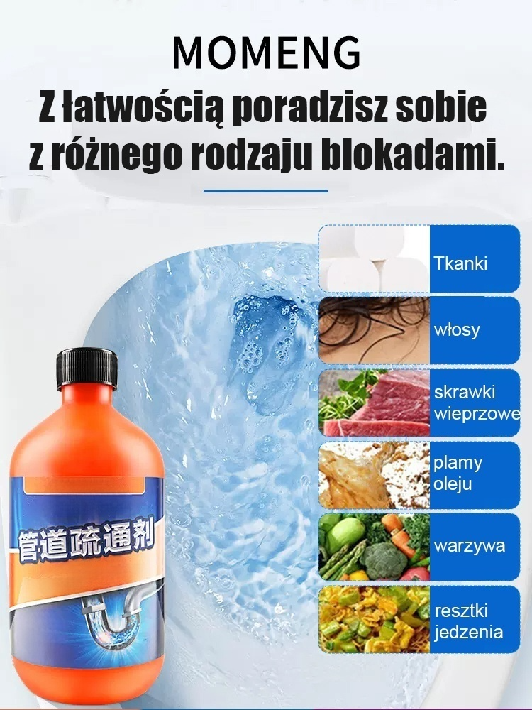 🔥Skuteczny środek do udrażniania rur:💡 Szybko rozpuszcza zatory i przywraca prawidłowy przepływ wody.