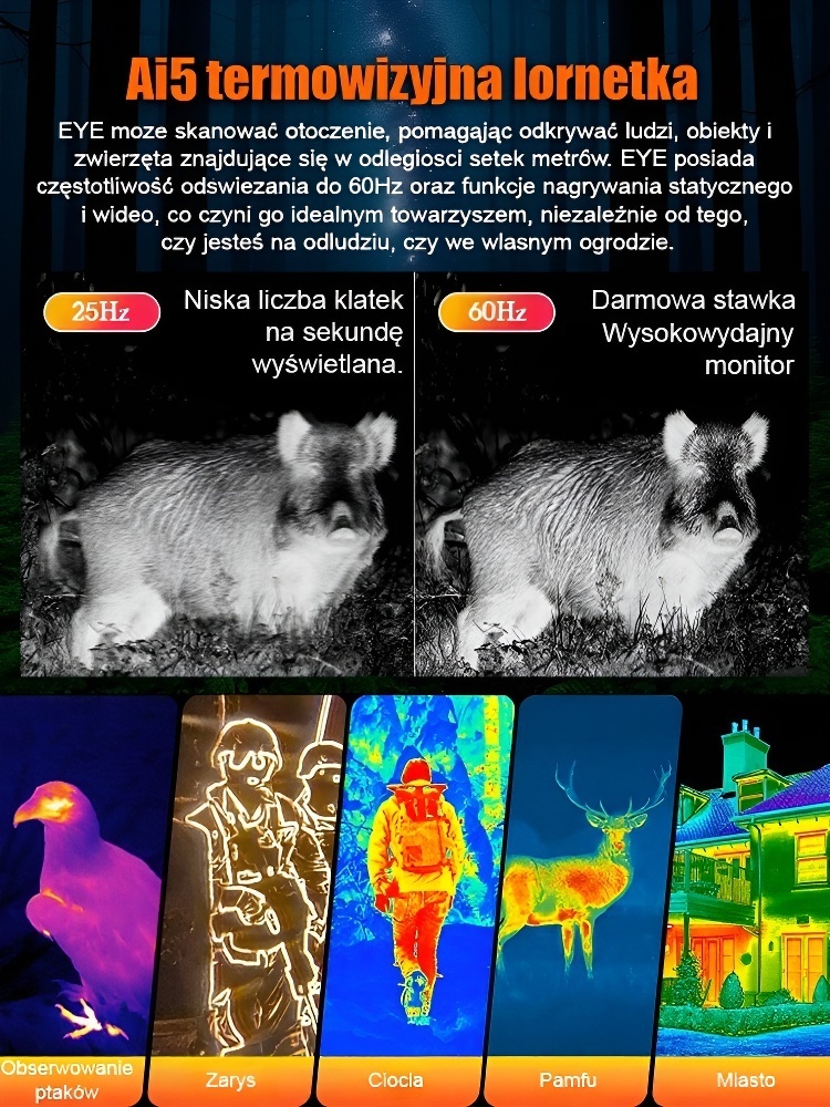 🔭Monokularne urządzenie noktowizyjne🌙 Precyzyjne obrazowanie termiczne pozwalające odkryć tajemnice nocy.