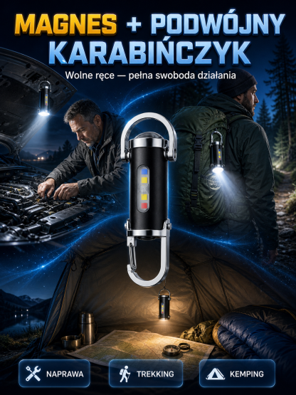 🚨【Wielofunkcyjny】Latarka ratunkowa SOS💡Silne/słabe/migające tryby świetlne, dostosowane do różnych potrzeb