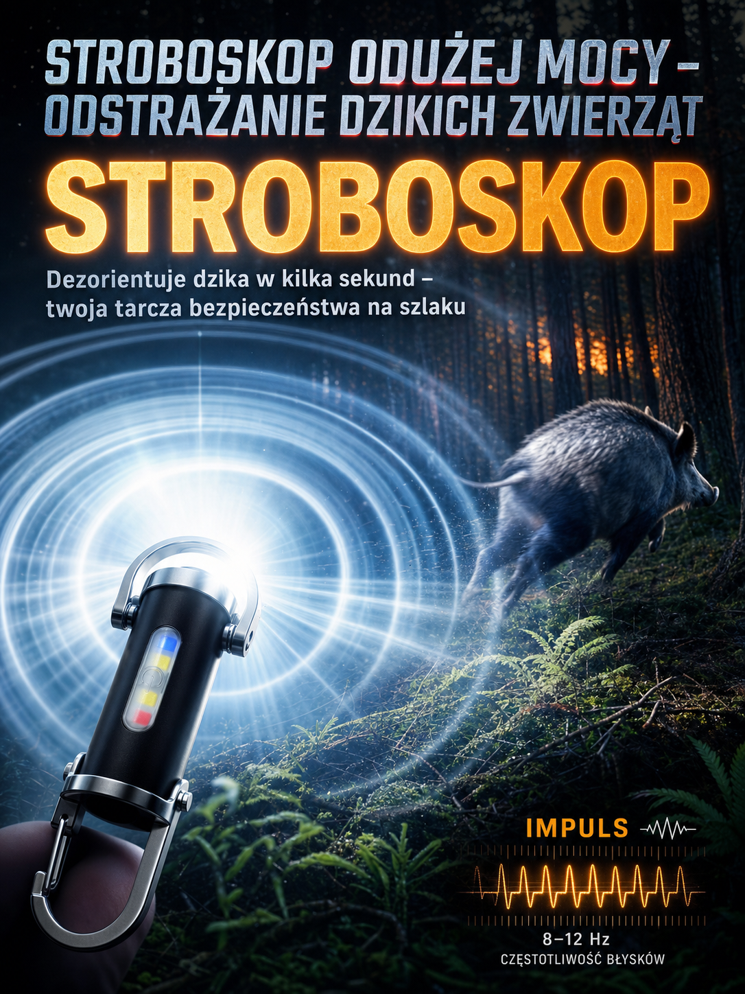 🚨【Wielofunkcyjny】Latarka ratunkowa SOS💡Silne/słabe/migające tryby świetlne, dostosowane do różnych potrzeb