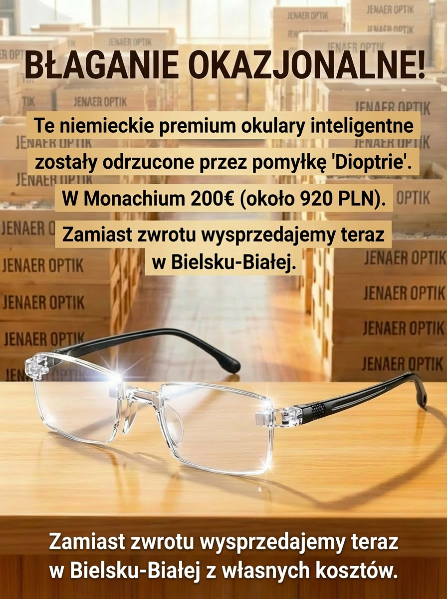 Okulary bez ramek, automatyczna regulacja od 0 do 1000 stopni ✨