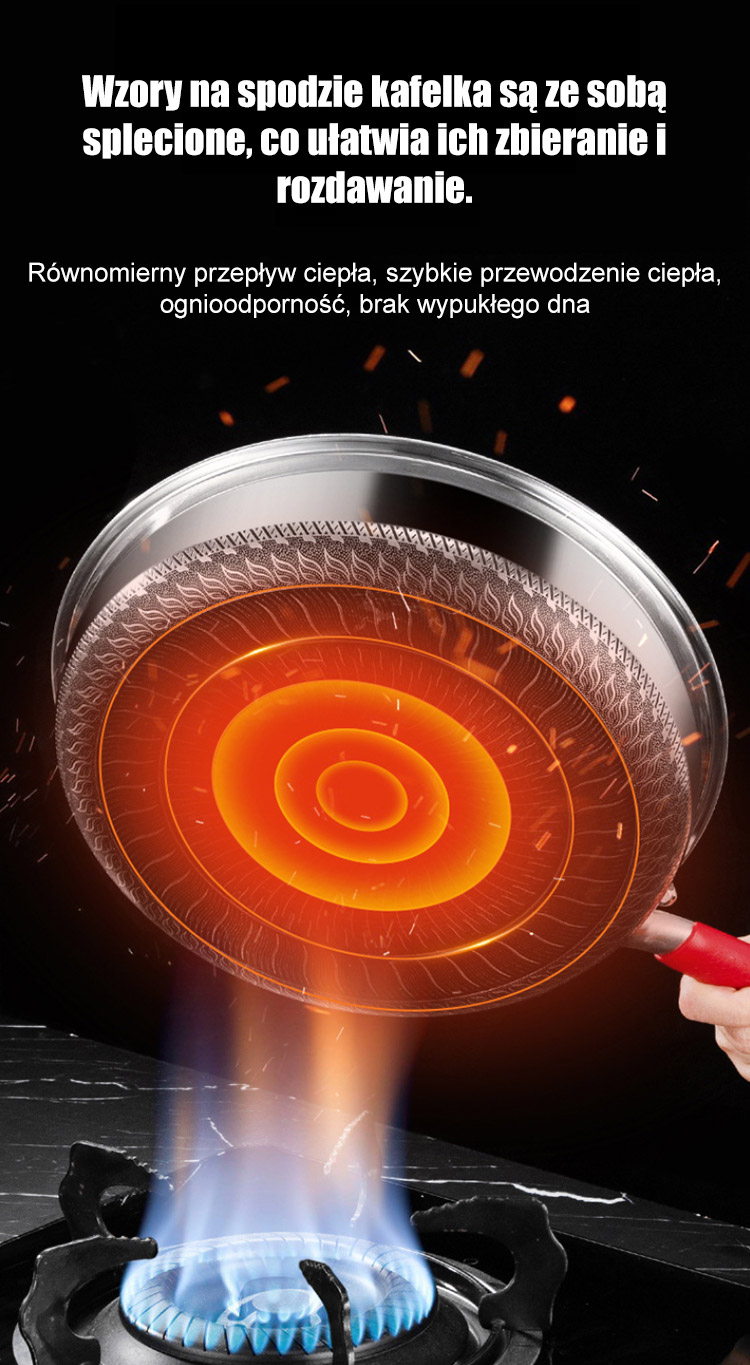 ✨Równomierne przewodzenie ciepła po obu stronach, 🔥nieprzywierająca powłoka i łatwość czyszczenia🏆