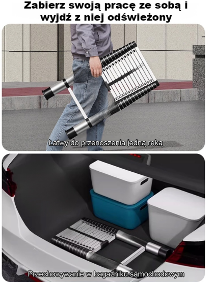 🏆Bezpieczna, stabilna i wszechstronna drabina teleskopowa do łatwych napraw domowych🌺