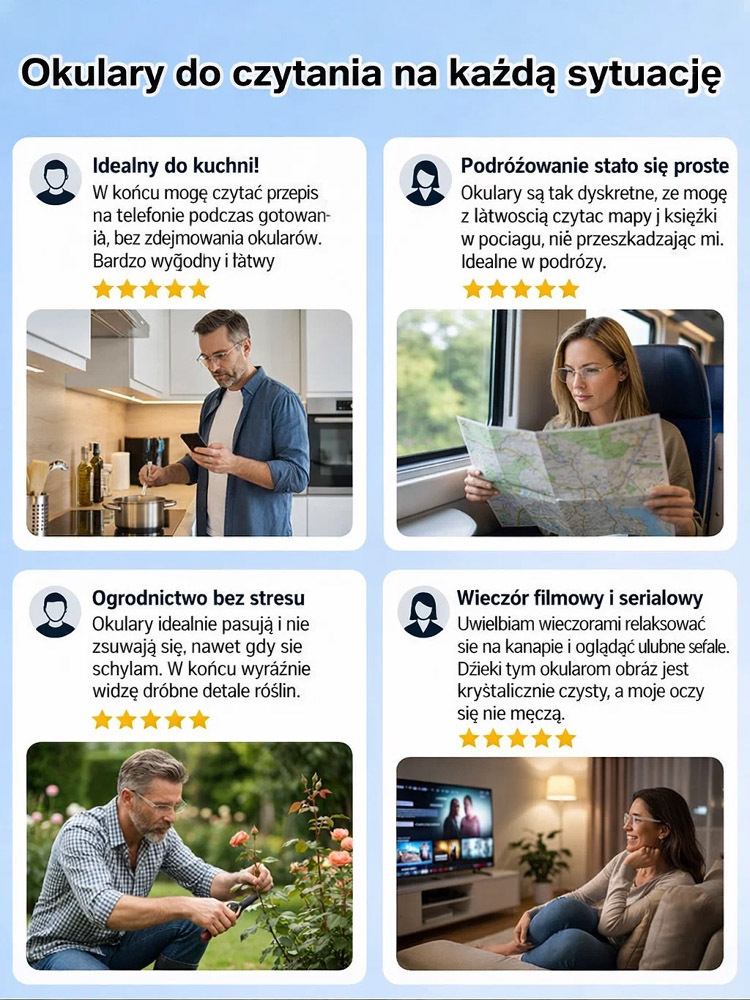 ✅ Bez względu na to, czy masz nadwzroczność, krótkowzroczność czy astygmatyzm! Bez konieczności badania okulistycznego! Soczewki automatycznie się dostosowują, zapewniając zawsze krystalicznie ostre widzenie!