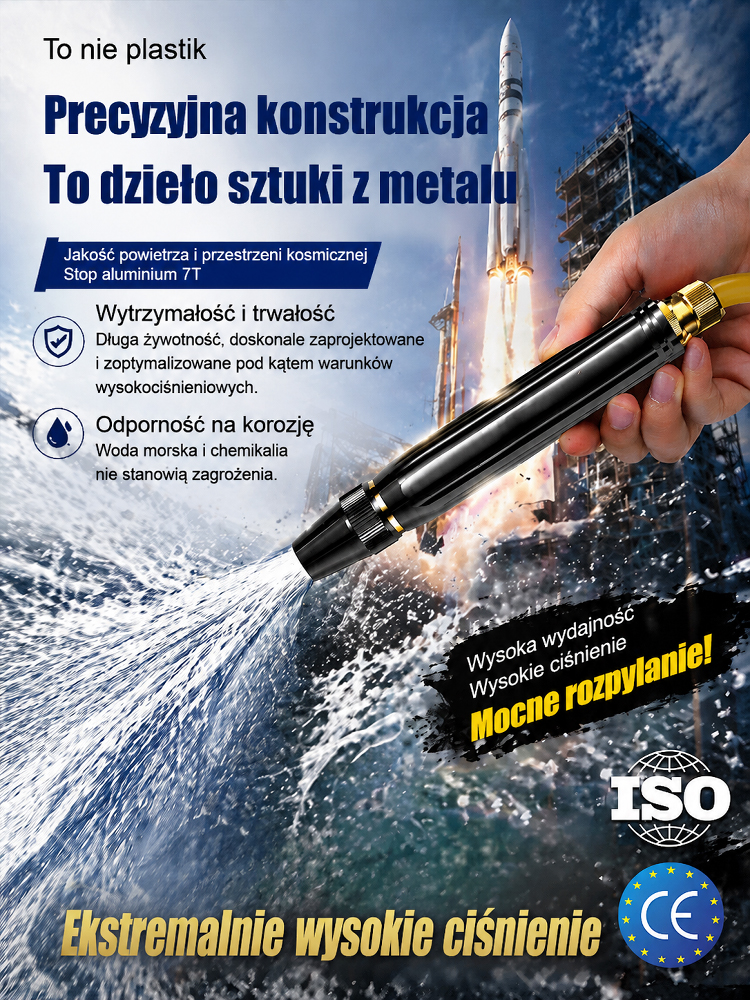 Pistolet ciśnieniowy, mocny strumień – każdy brud zniknie w sekundę!