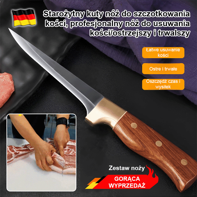 🛠️Nóż kutego ze stali stopowej 60 razy, twardość zwiększona 5-krotnie, w 30 sekund łatwo pokroisz kurczaka!