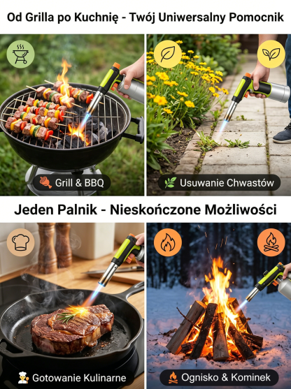 Niemiecki Palnik Gazowy 1800°C | 100% Bezpieczny Zapłon Piezo 🔥