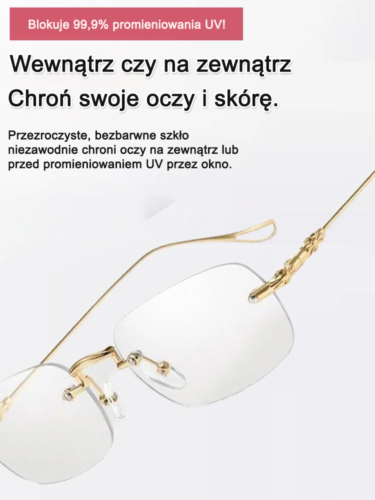 ✨Okulary przeciwsłoneczne z automatyczną zmianą koloru, ultralekkie bez oprawek, dostosowane do 0-1000 stopni