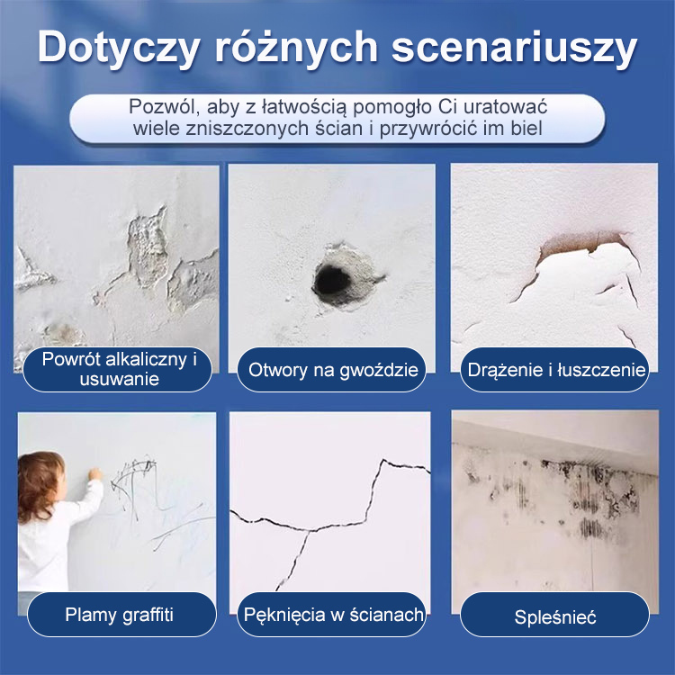 🔥Pasta naprawcza zawiera składniki włókniste, które mogą szybko wypełnić i przywrócić gładkie powierzchnie ścian🔥