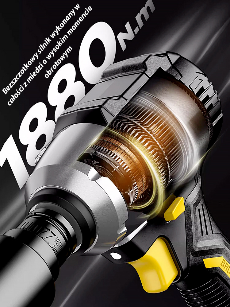 🔩Wielofunkcyjny klucz udarowy litowo-jonowy, 💡mocne narzędzie spełniające różne potrzeby budowlane