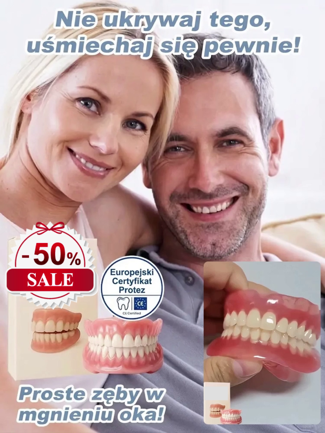 ✨Bez kleju, bez dentysty, bez wizyty! | Tylko w 1 minutę zdobądź idealnie dopasowane sztuczne zęby z naszym przenośnym zestawem! Odzyskaj pewność uśmiechu! 🦷✨