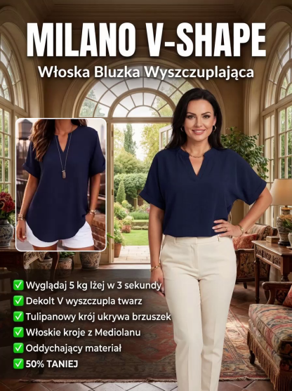 🌟Ekskluzywny damski top z dekoltem w serek: optycznie wyszczupla i idealnie ukrywa mały brzuszek🏷️