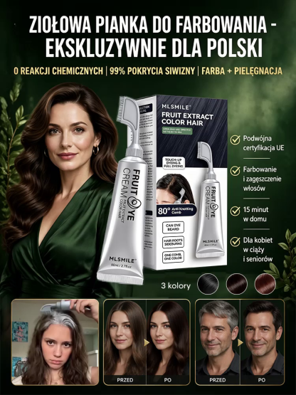  🌿0% Amoniaku i PPD | 99% Pokrycia Siwizny! Naturalna Farba Ziołowa w Piance – Zapomnij o Drogich Salonach i Zniszczonych Włosach!