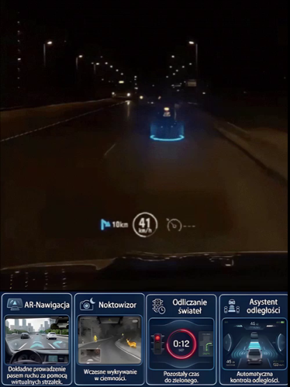 🚘 Wyświetlacz Head-Up HUD GPS. Jedź bezpiecznie, komfortowo i bez spuszczania wzroku na zegary podczas długich tras i jazdy nocnej.