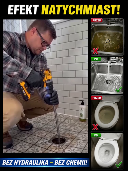 🔥 Udrożnij rurę w zaledwie 3 sekundy! Nie musisz już wzywać hydraulika!