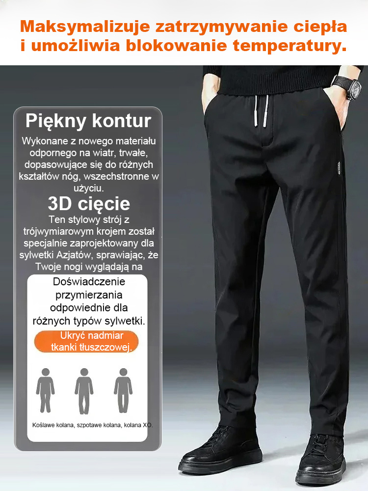 🔥 Męskie Ocieplane Spodnie Jesienno-Zimowe – Ciepło, Wygoda i Style bez Kompromisów!